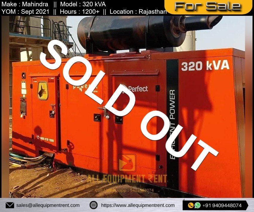 Sold Very Less Used 320 kVA Diesel Generator for Sale Sept 2021 Model